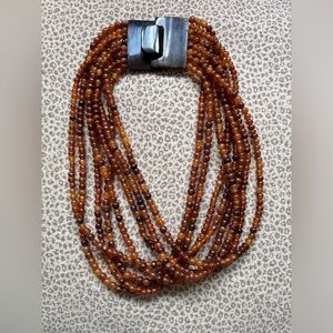 Elegant Brown Beaded Necklace